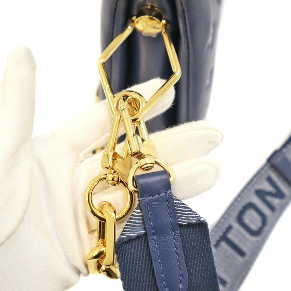Louis Vuitton Coussin Lambskin Bag Puff Denim White Navy Blue Chain Handle - Picture 8 of 9